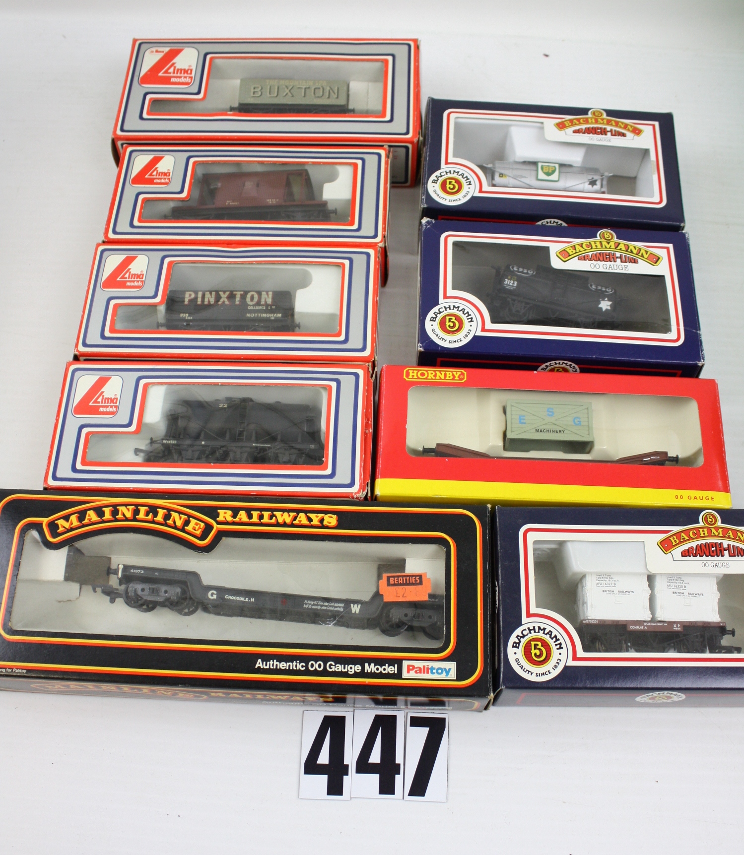 Boxed OO Gauge Freight stock by various makers: including Esso and BP tankers and BR conflat by