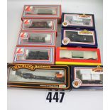 Boxed OO Gauge Freight stock by various makers: including Esso and BP tankers and BR conflat by