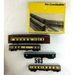 Trix Twin Railway OO Gauge late coaching stock: of plastic construction, comprising one maroon and