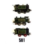 Hornby O Gauge Clockwork GWR 0-4-0 Tank  Locomotives: No 1 Tank, P-F, no spring, some corrosion,