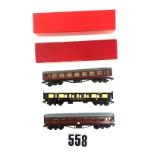 Trix Twin Railway OO Gauge scale-length coaching stock: comprising six coaches in BR maroon (four in