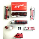 Majorette and Diano Fire Engines: Majorette 'Fire Dept. New York', 1:47 scale, VG, Diano 'Magirus