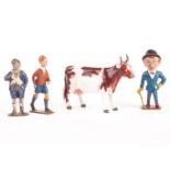 Britains Cococub Jonathan, both versions, Pig, Sharps Mr Toffee, Ayrshire Cow, Elizabeth I, Lilliput