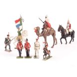 Various military figures, Britains Warwick Regiment from set 206, (2), Naval officer, Arab on camel,