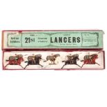 Britains set 94 the 21st Lancers in Printers box,  post WW1 version, VG in G box,  Base missing