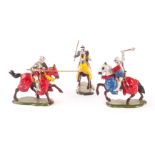 Britains unboxed mounted Knights of Agincourt, VG, a few minor chips to fetlocks only, (30,