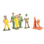 Crescent Dan Dare figures (5), G, with rare ramp P, (7) figures with slight wear, ramp incomplete,