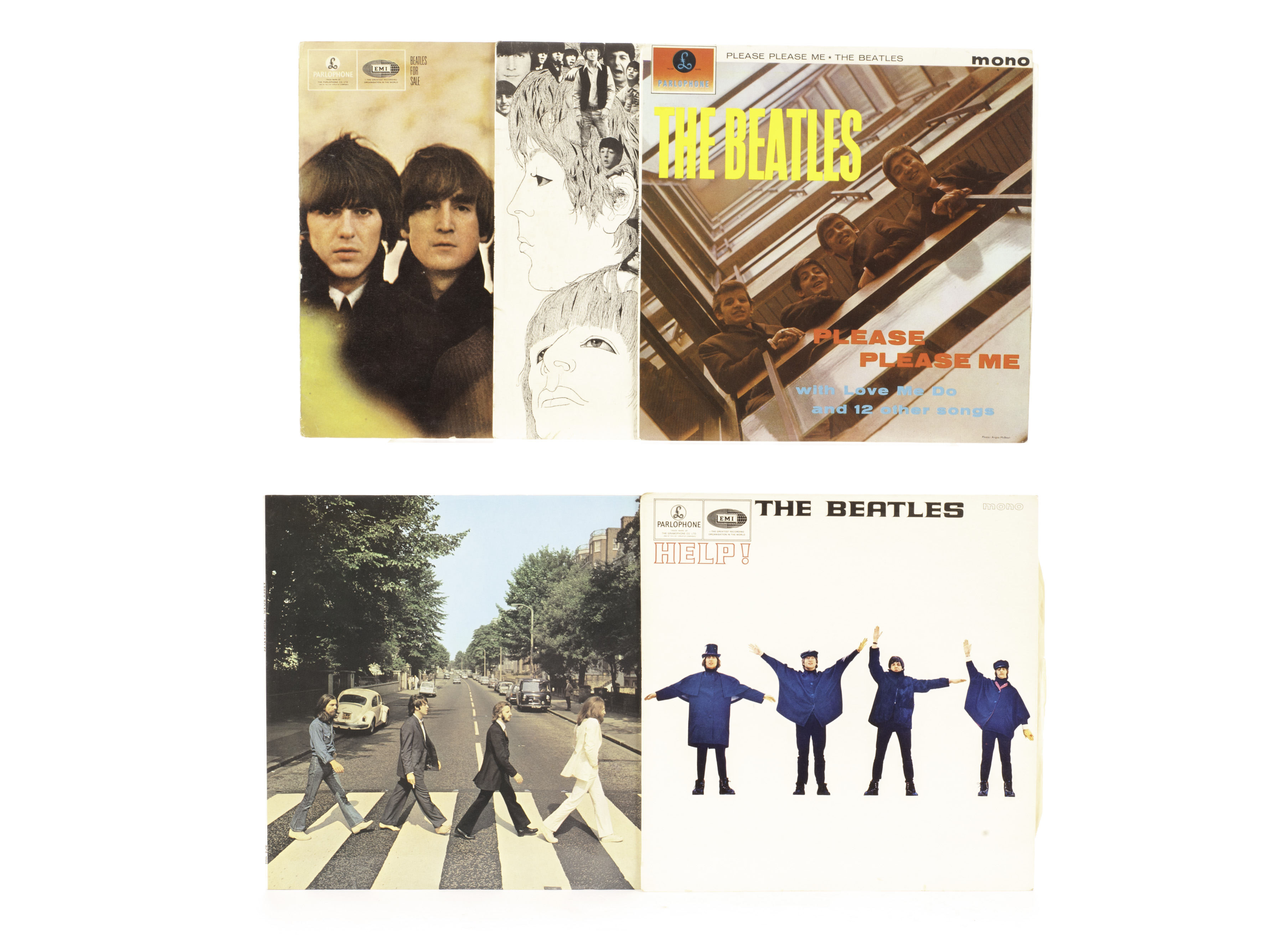 The Beatles: five albums original UK issues, Please Please Me, Beatles For Sale, Revolver, Help