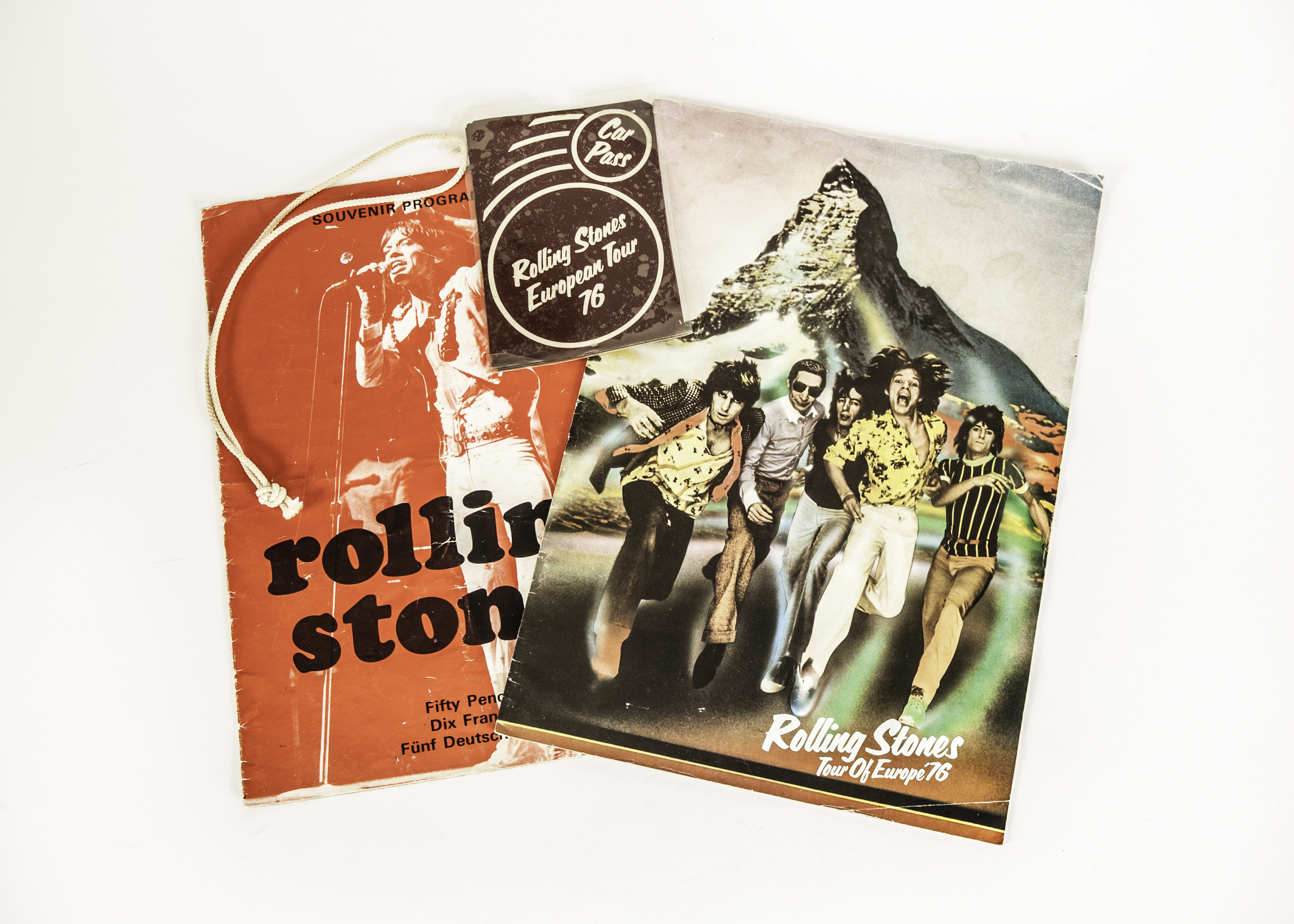 Rolling Stones: 1976 Tour Of Europe, original  souvenir programme, tour programme, car pass and