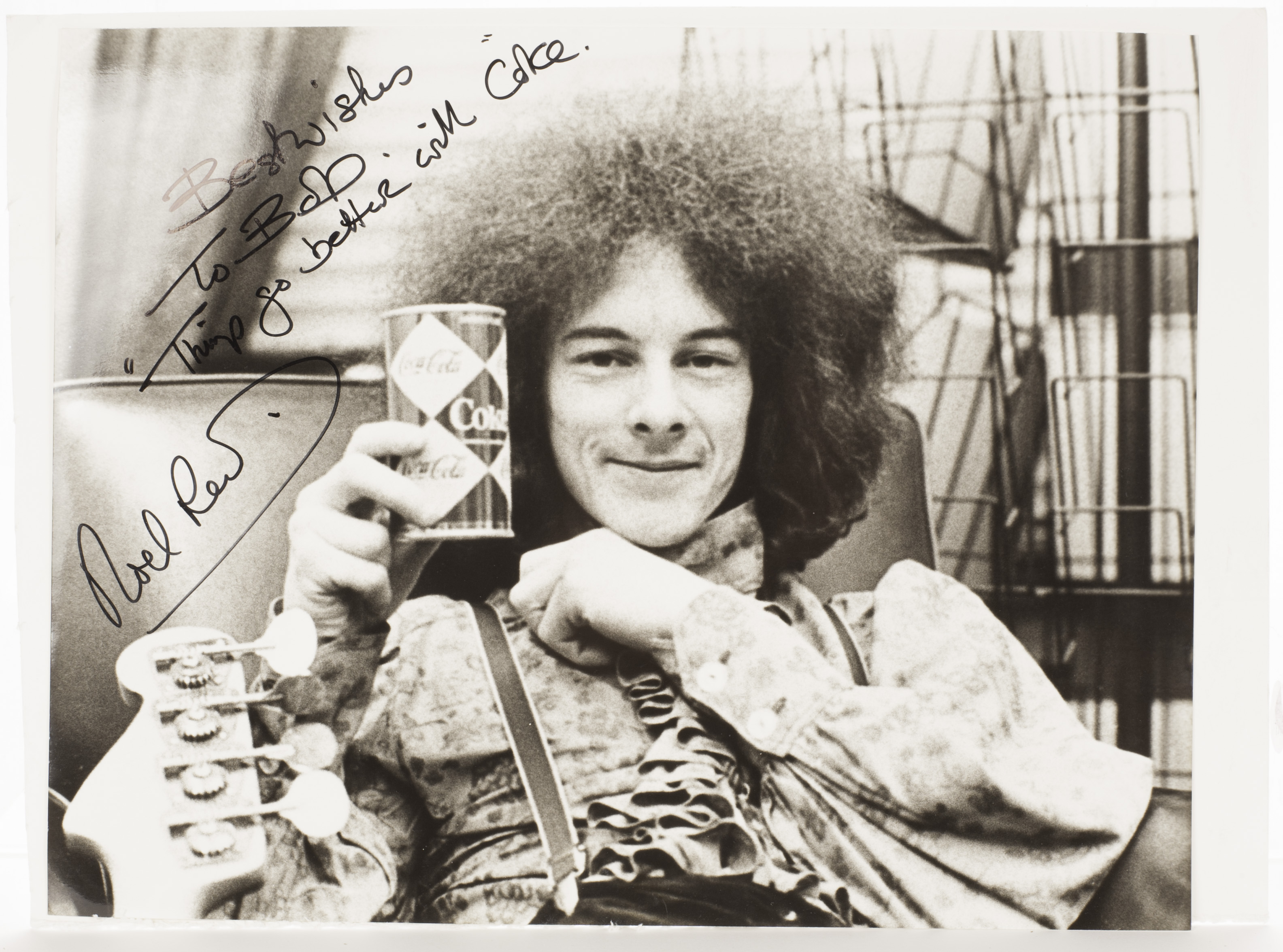 Jimi Hendrix Experience / Noel Redding: 11"x14" modern silver print with image of Noel holding a can