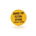 Jimi Hendrix Experience / Noel Redding: Original 'Official Field Pass' pin badge for The Denver