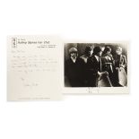 The Rolling Stones: 8"x10" silver print signed by Brain Jones, Bill Wyman, Mick Jagger, Charlie