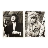 Autographs:  two 10"x8"silver prints of Mick Jagger and Marianne Faithfull each individually signed