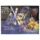 Return Of The Jedi: Original UK quad poster for the 1983 film, folded and in excellent condition