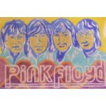 John Judkins: Pink Floyd, original artwork of mixed media on paper, signed and dated 68 approx 19"