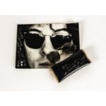 Jimi Hendrix Experience / Noel Redding: Pair of round pink tinted glasses with a sunglass clip
