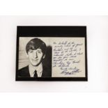 THIS IS A FACSIMILIE CARD NOT HAND WRITTEN
The Beatles / Ringo Starr: A hand written post card by
