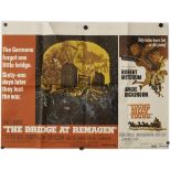Origina UK Double Bill Qad Poster: for the films The Bridge At Remagen and Young Billy Young, folded