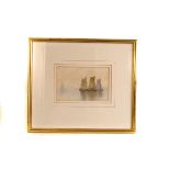 Two watercolour sailing scenes, one possibly signed V.E Speraner 1911, plus another unsigned of