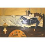 R Barasly, two oil on canvas, one entitled 'Daddy Has Gone', both signed and dated 1987 (2)