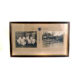 Two framed and glazed black and white photographs of Christ's College Henley Regatta rowing team,