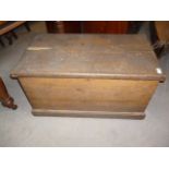 A Victorian scumble pine blanket box. with interior tray