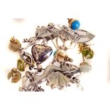 A collection of various earrings, including 9ct gold and opal studs, various gem set examples, white