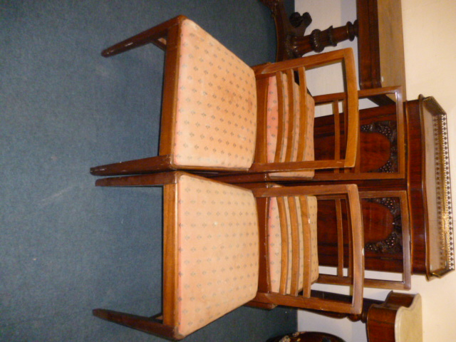 A Harlequin set of four George VI MOD dining chairs, with drop in seats (2)