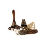 A selection of miscellaneous items, including a 19th century cork screw, four training rounds, a