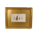 Three early 20th century watercolours, all depicting continental sailing scenes, unsigned, framed