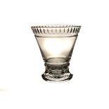 An Art Deco style glass vase by Thomas Webb, the conical form on spreading foot with cut design to