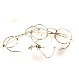 Of Antique and Spectacles interest: A pair of Pince Nez spectacles, together with a pair of Berlin