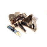 A collection of military and other penknives, together with two vintage Hadson gas lighters and a