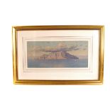 A watercolour of Capri, signed and dated to lower right, possibly J Talinage White 1881, approx 14cm