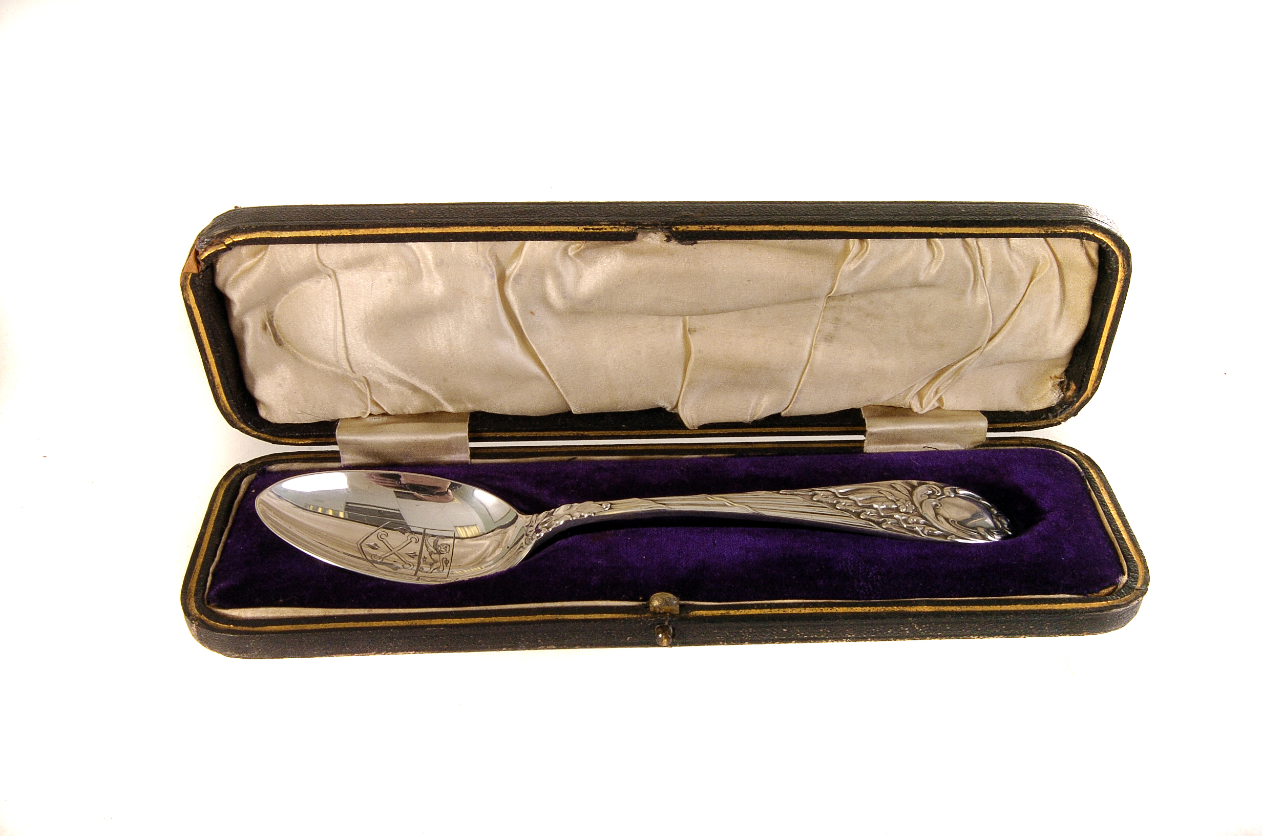 A presentation silver spoon, marked Sheffield circa 1902, presented by 'The Worshipful Company of