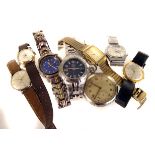 A quantity of automatic and quartz wrist watches and pockets watches, including Vertex Revue,