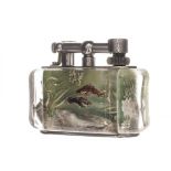 A Dunhill ‘Aquarium’ table lighter c.1955, individually designed and hand made by Ben