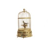 Reuge Music Sainte Croix musical bird cage automaton, with real feather bird on perch, settings