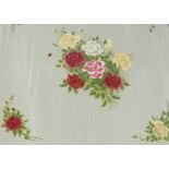 Tobacco silk ATC, Painted Flower Pillow Top, S111, flower illustrated 'Assorted Roses' (vg)