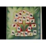 Tobacco silkWix, pillow case size, British Empire Flags , a selection of flags from the series on