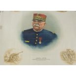 Tobacco silkAnon, Great War Leaders, pillow top silk showing General Joffre, Commander in Chief of