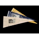 Trade FeltsAnon (Film Fun), USA, 3 large pennants, approx. 58cm long, showing film celebrities,