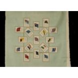 Tobacco silkWix, pillow case size, British Empire Flags , a selection of flags from the series on