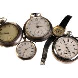 An early 20th century German silver open faced pocket watch, signed Junghans, the white enamel