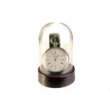 An Edwardian silver open faced centre seconds chronograph pocket watch, the white enamel dial with