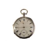 An Edwardian silver open faced pocket watch signed Simon Halpern, Manchester, the three part white