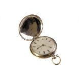 An early Victorian silver full hunter pocket watch signed Samuel Allport, Birmingham, the white