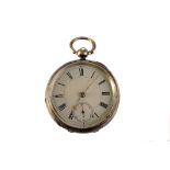 A late Victorian silver Amercian Watch Co (Waltham) ‘Piccadilly’ open faced pocket watch, the