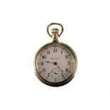 An early 20th century Hamilton open faced pocket watch, the signed white enamel dial with outer