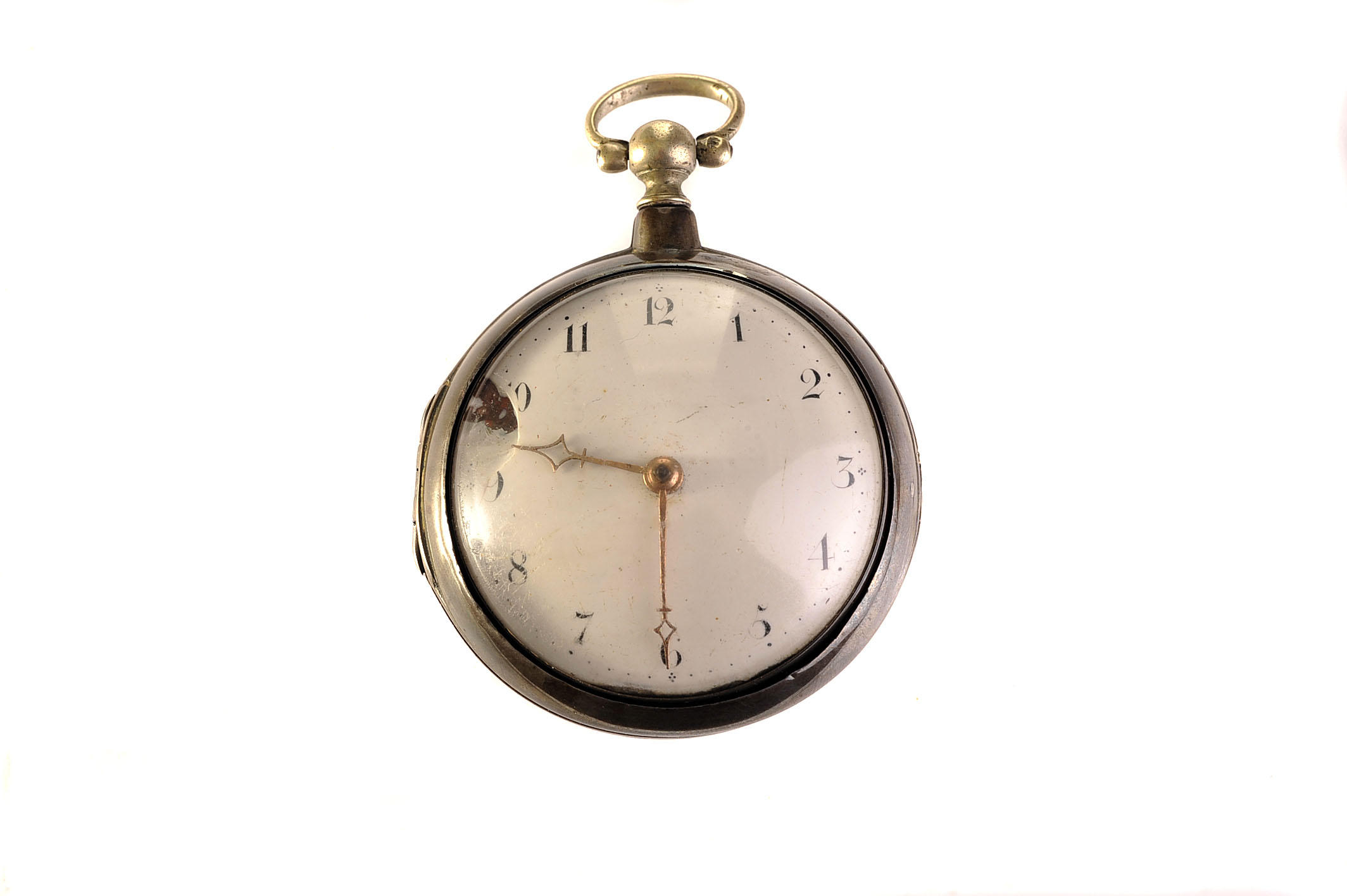 A George III silver pair cased verge pocket watch signed Rich Tompion, Liverpool, the white enamel